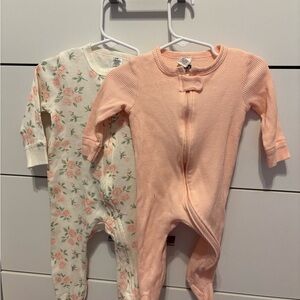 Hudson Baby Pink Footies Pajamas Soft Cotton Blend